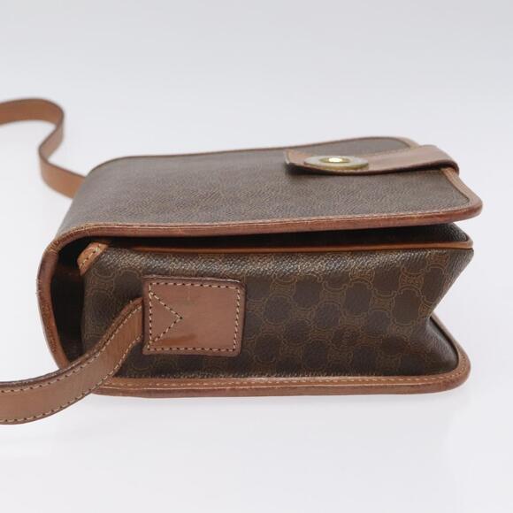 CELINE Macadam Canvas Shoulder Bag Pvc Leather Brown Gold - Picture 5 of 12